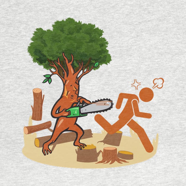 Tree vs Lumberjack T-shirt Funny Humor Woodland Axe Plaid Flannel Nature Beard Tee Shirt Eco Forest Green Giving Tree by hardworking